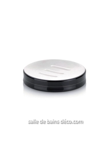 Porte Savon Rond - Imara - Inox Noir et Blanc