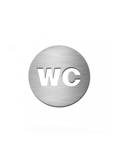 Pictogramme Autocollant - WC - Inox Rond